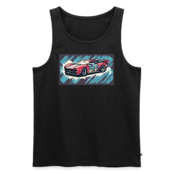 Racecar Red-Blue - Männer Premium Bio Tank Top - Schwarz - Vorne - AI Model Male 178 light (178cm)