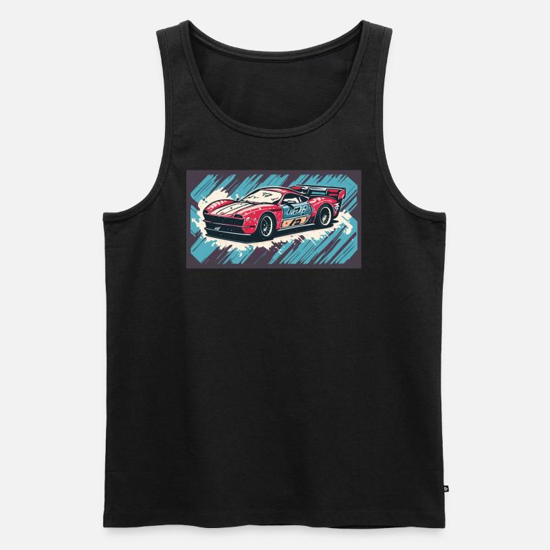 Racecar Red-Blue - Männer Premium Bio Tank Top - Schwarz