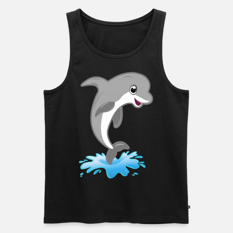 Springender süßer Delfin - Männer Premium Bio Tank Top - undefined