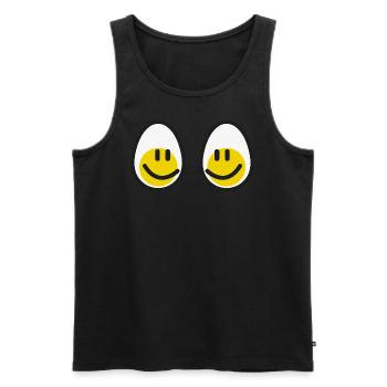 Smiley boobs eggs present - Männer Premium Bio Tank Top - Schwarz - Vorne - AI Model Male 178 light (178cm)