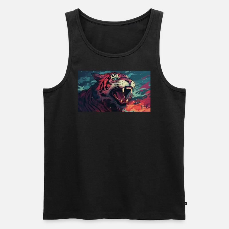 roaring tiger - Männer Premium Bio Tank Top - Schwarz