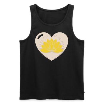 Yoga Lotus Flower - Men's Premium Organic Tank Top - black - Front - AI Model Male 178 light (178cm)