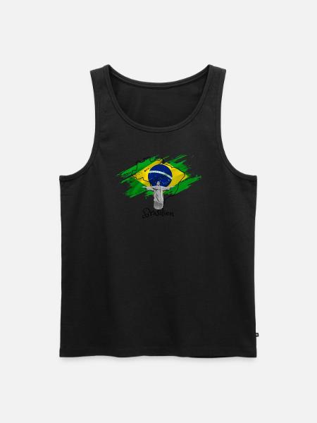 I Love Brazil - Christ Statue - Men's Premium Organic Tank Top - black