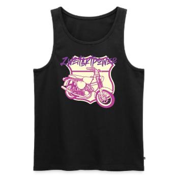 S51 (Zweitaktpower) // Illustration - Männer Premium Bio Tank Top - Schwarz - Vorne - AI Model Male 178 light (178cm)