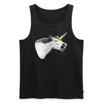 Le démon licorne qui sommeille en vous rugit - Débardeur bio Premium Homme - noir - Devant - AI Model Male 178 light (178cm)