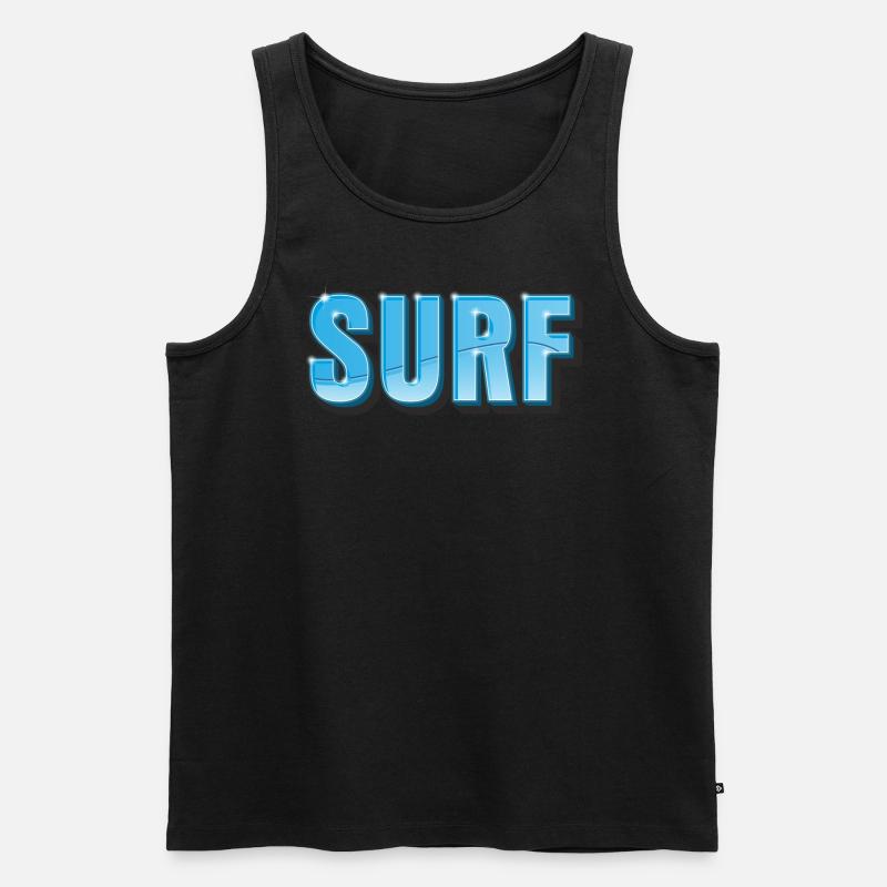 SURF - Männer Premium Bio Tank Top - Schwarz