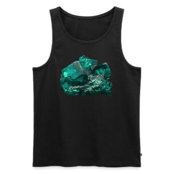 Fluorite Green Fluorspar Mineral Crystal - Men's Premium Organic Tank Top - black - Front - AI Model Male 178 light (178cm)