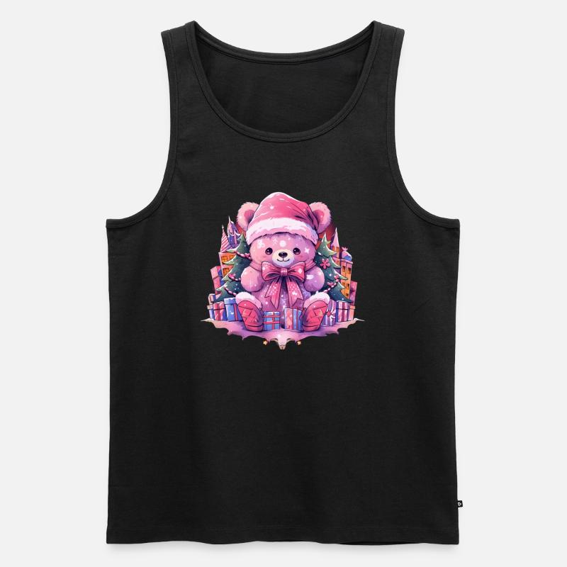 rosa teddy 4 - Männer Premium Bio Tank Top - Schwarz