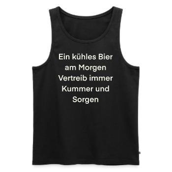 BierT-shirt - Männer Premium Bio Tank Top - Schwarz - Vorne - Michal (187cm)