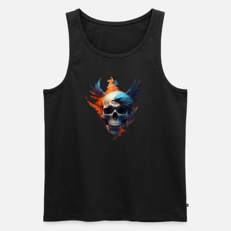 Phönix Schädel - Männer Premium Bio Tank Top - Schwarz