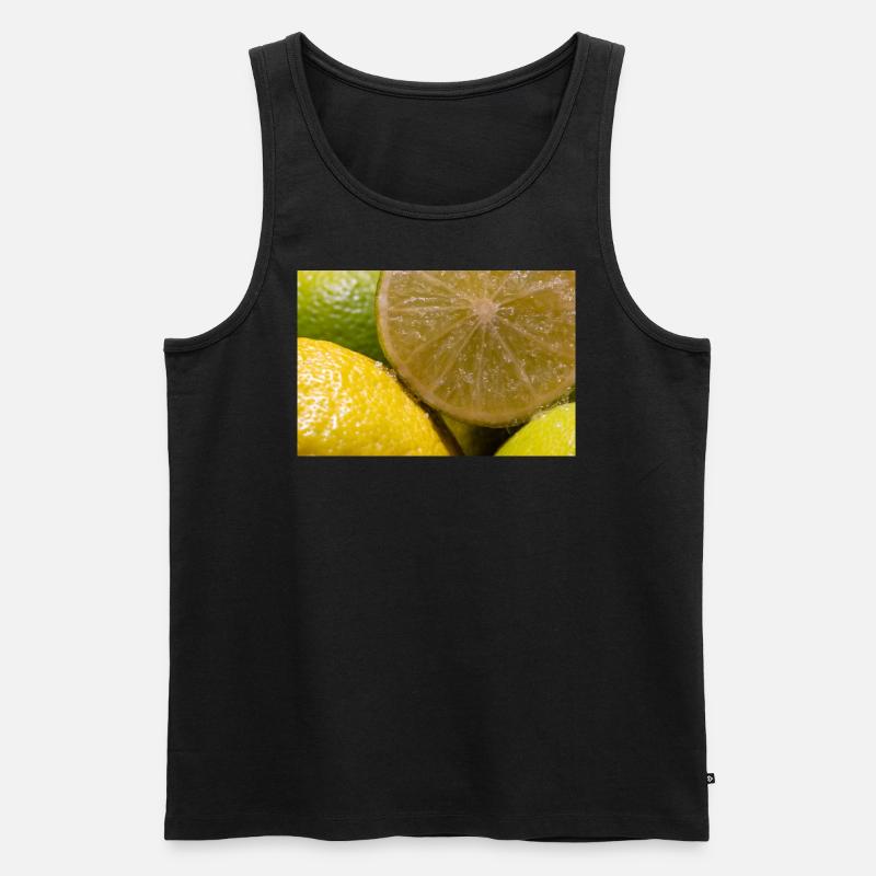 Limette - Männer Premium Bio Tank Top - Schwarz
