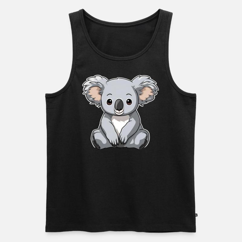 Koala sitzend - Männer Premium Bio Tank Top - Schwarz