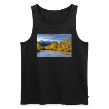 Herbststimmung an der Loisach mit Zugspitze - Männer Premium Bio Tank Top - Schwarz - Vorne - AI Model Male 178 light (178cm)
