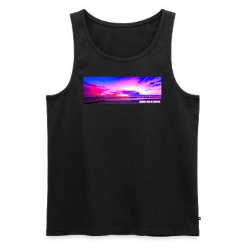 Zeitlos - Männer Premium Bio Tank Top - Schwarz - Vorne - AI Model Male 178 light (178cm)
