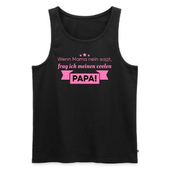 Lustige Sprüche cooler Papa - Männer Premium Bio Tank Top - Schwarz - Vorne - Michal (187cm)