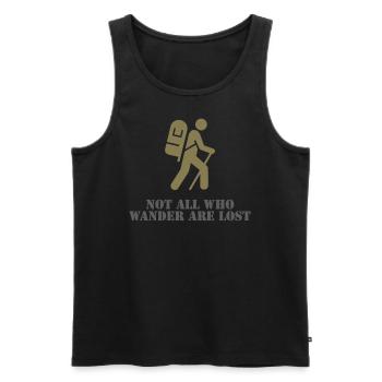 Wanderlust - Männer Premium Bio Tank Top - Schwarz - Vorne - Michal (187cm)