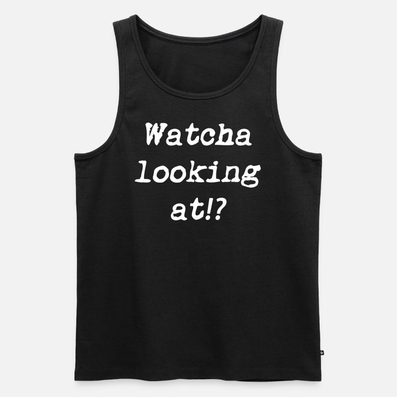 Was guckst du? - Männer Premium Bio Tank Top - Schwarz