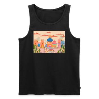 Camel in the Desert - Männer Premium Bio Tank Top - Schwarz - Vorne - AI Model Male 178 light (178cm)