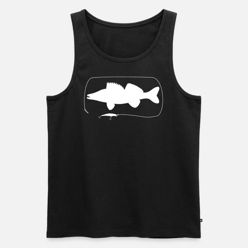 Zander mit Wobbler - Männer Premium Bio Tank Top - Schwarz