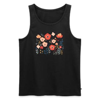 Coquelicots - Débardeur bio Premium Homme - noir - Devant - AI Model Male 178 light (178cm)