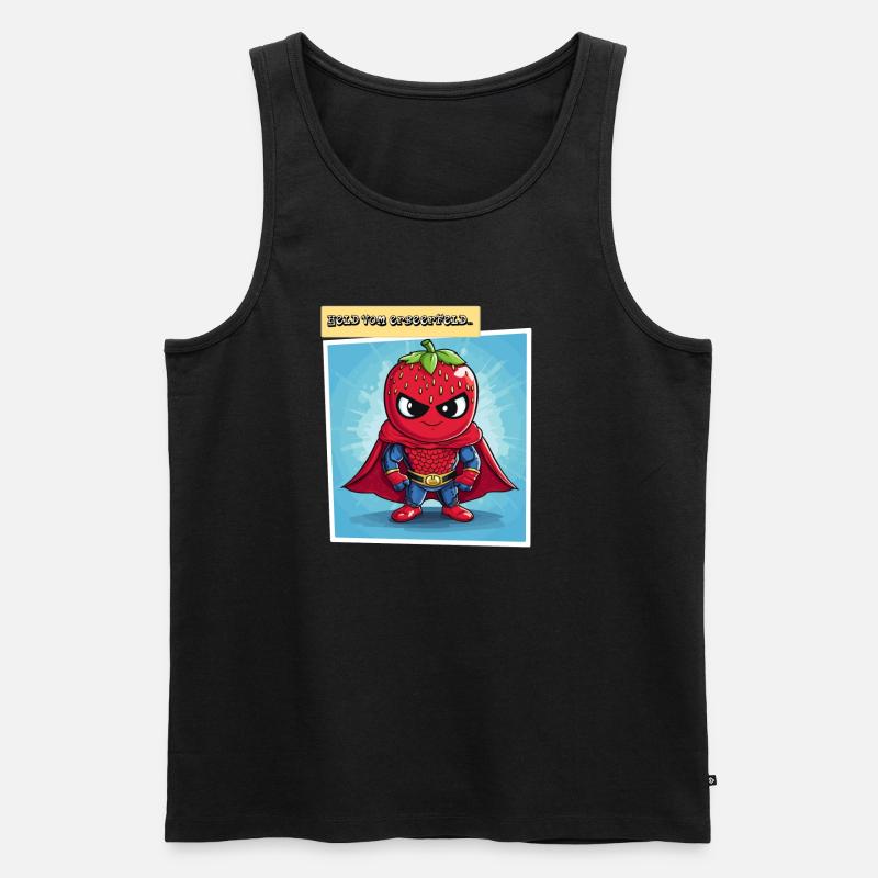 Held vom Erbeerfeld - Männer Premium Bio Tank Top - Schwarz
