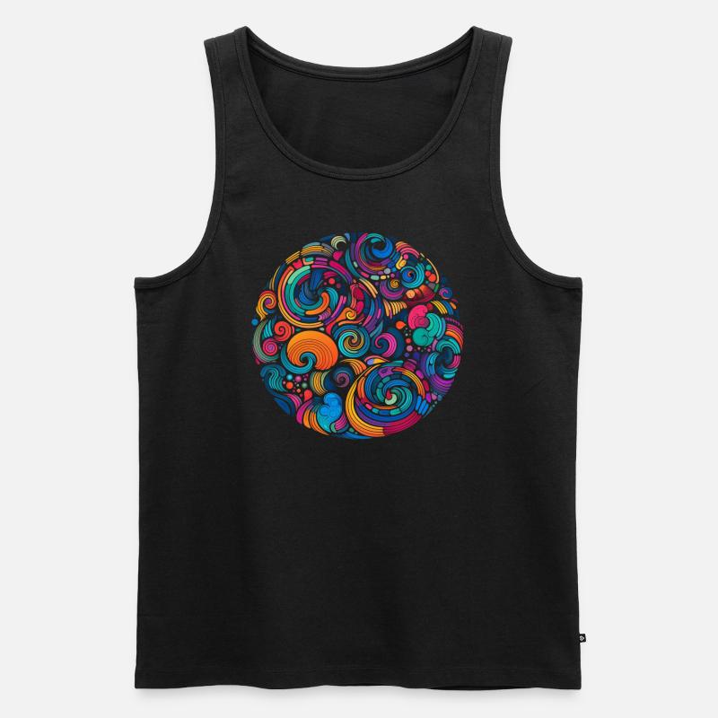 Psychedelischer Wirbel - Männer Premium Bio Tank Top - Schwarz