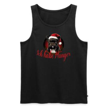 French Bulldog Christmas Always Hungry - Men's Premium Organic Tank Top - black - Front - AI Model Male 178 light (178cm)