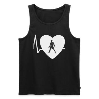 Battement de cœur Football - Débardeur bio Premium Homme - noir - Devant - Michal (187cm)