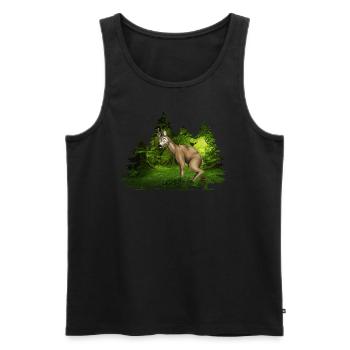 OPEN AIR SHIT - Männer Premium Bio Tank Top - Schwarz - Vorne - AI Model Male 178 light (178cm)