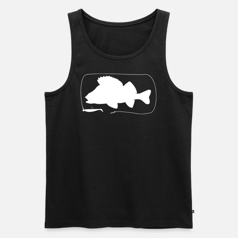 Barsch mit Gummifisch - Männer Premium Bio Tank Top - Schwarz