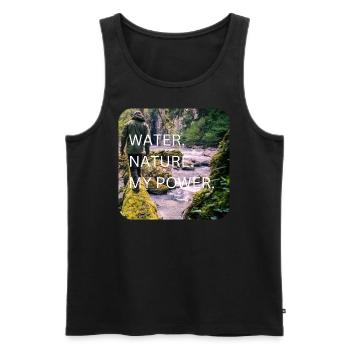 Water Nature My Power - Männer Premium Bio Tank Top - Schwarz - Vorne - AI Model Male 178 light (178cm)