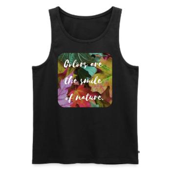 The smile of nature - Männer Premium Bio Tank Top - Schwarz - Vorne - Michal (187cm)