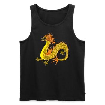 Chinese gold Dragon - Männer Premium Bio Tank Top - Schwarz - Vorne - Michal (187cm)