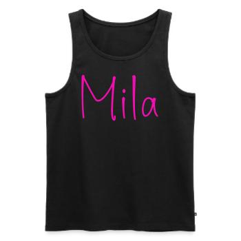 Mila Vorname - Männer Premium Bio Tank Top - Schwarz - Vorne - AI Model Male 178 light (178cm)