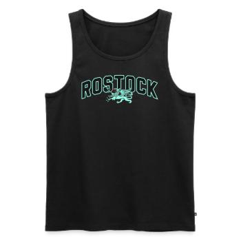 ROSTOCK - Männer Premium Bio Tank Top - Schwarz - Vorne - AI Model Male 178 light (178cm)