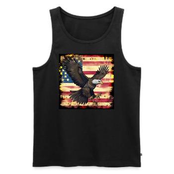 Adler USA - Männer Premium Bio Tank Top - Schwarz - Vorne - AI Model Male 178 light (178cm)