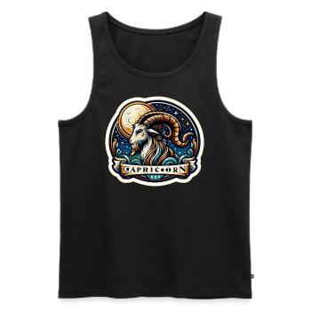 Sternzeichen Steinbock - Männer Premium Bio Tank Top - Schwarz - Vorne - AI Model Male 178 light (178cm)