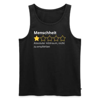 Menschheit Bewertung - Männer Premium Bio Tank Top - Schwarz - Vorne - AI Model Male 178 light (178cm)