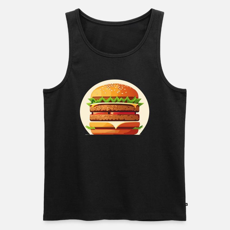 Saftiger leckerer Burger - Männer Premium Bio Tank Top - Schwarz
