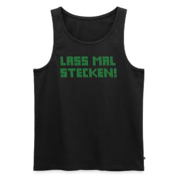 Bügelperlen Motiv "Lass mal stecken" - Männer Premium Bio Tank Top - Schwarz - Vorne - Michal (187cm)