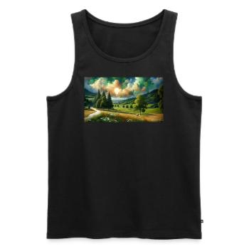 Nature Art - Männer Premium Bio Tank Top - Schwarz - Vorne - Michal (187cm)