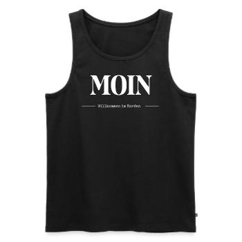 moin. norden - Männer Premium Bio Tank Top - Schwarz - Vorne - Michal (187cm)