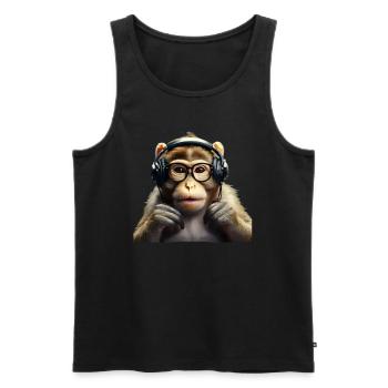 Affe boxer - Männer Premium Bio Tank Top - Schwarz - Vorne - Michal (187cm)
