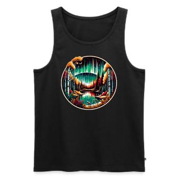 Nordic Wilderness & Northern Lights - Vikings - Men's Premium Organic Tank Top - black - Front - Michal (187cm)