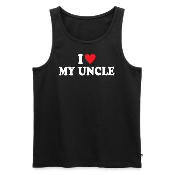 I Love My Uncle - Men's Premium Organic Tank Top - black - Front - Michal (187cm)