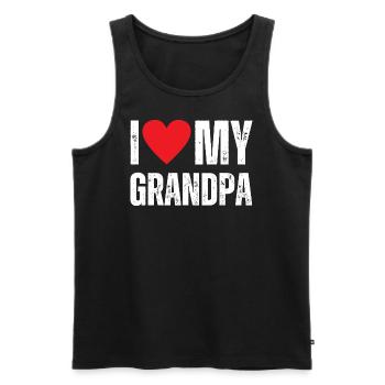 I Love My Grandpa - Men's Premium Organic Tank Top - black - Front - Michal (187cm)