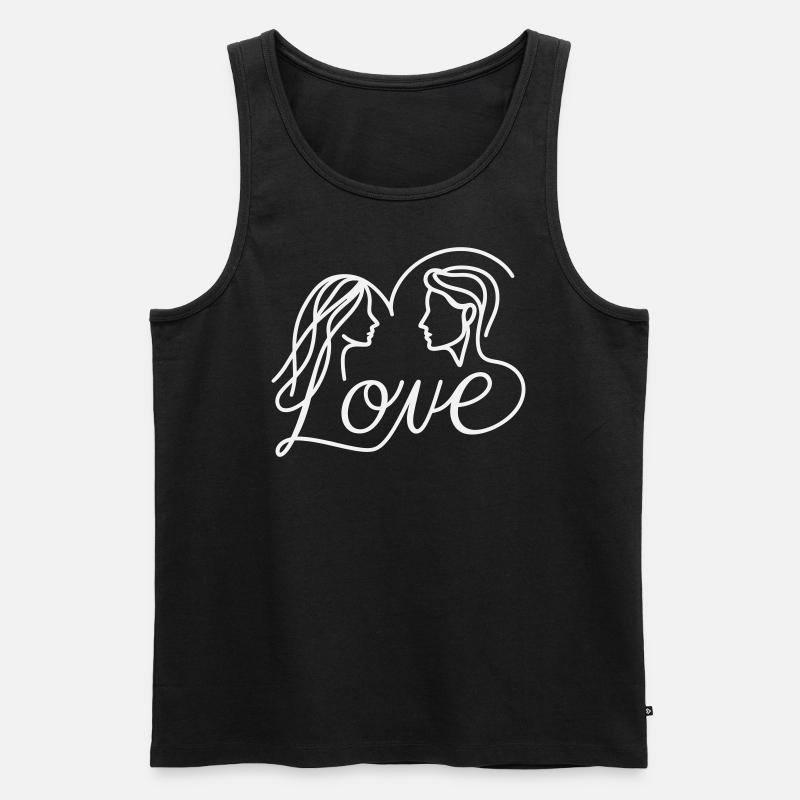Liebe - Männer Premium Bio Tank Top - Schwarz