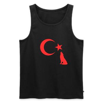 Loup de dinde - Débardeur bio Premium Homme - noir - Devant - Michal (187cm)