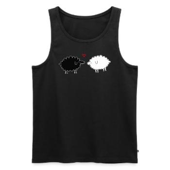 Schafe - Männer Premium Bio Tank Top - Schwarz - Vorne - AI Model Male 178 light (178cm)