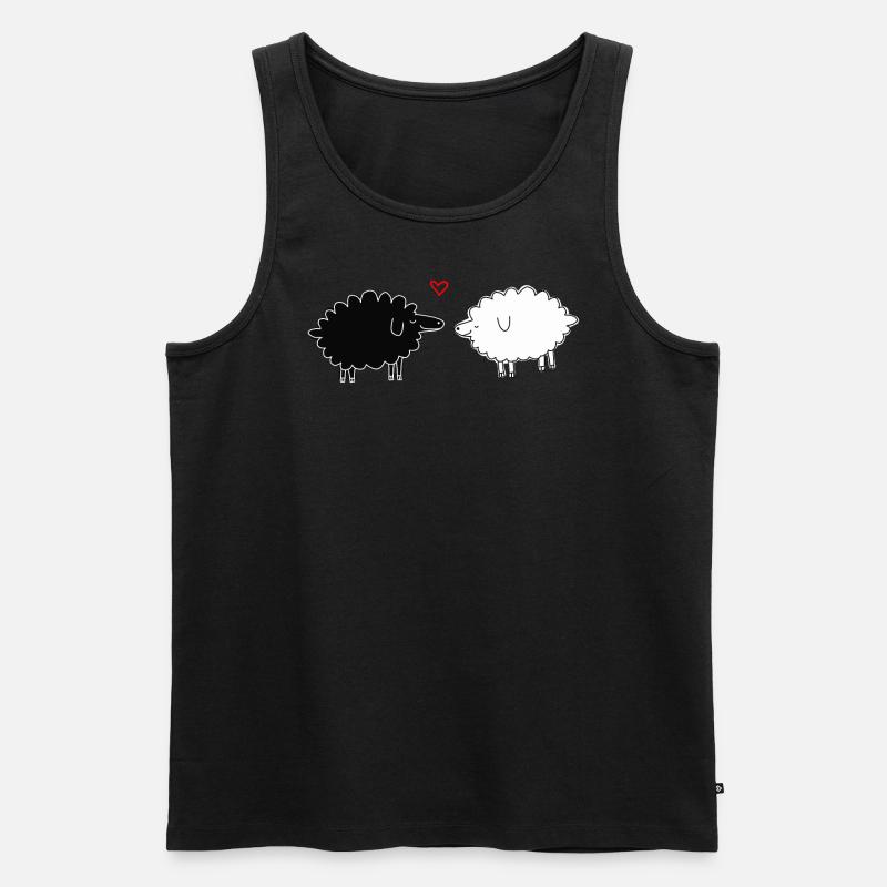 Schafe - Männer Premium Bio Tank Top - Schwarz